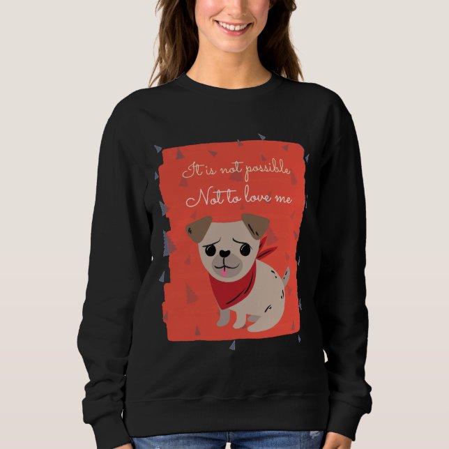 Funny Kärlek pug Classic T-Shirt 126 (Framsida)