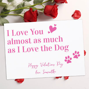 Funny Kärlek Puppy Hund Valentines day Julkort