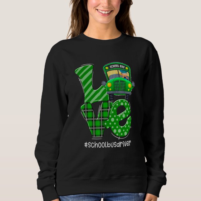 Funny Kärlek School Buss Driver Lycklig St Patrick T Shirt (Framsida)