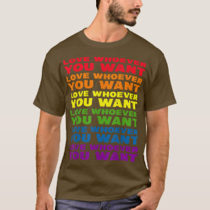 Funny Kärlek, vem som än lesbisk gay pride månadsk T Shirt