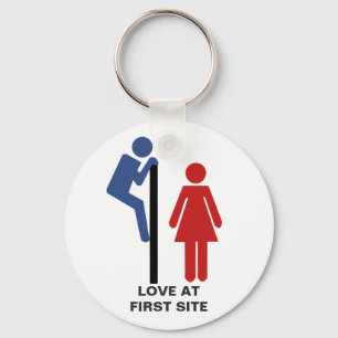 FUNNY KÄRLEK VID FÖRSTA SIDAN TOILET SIGN KEYCHAIN NYCKELRING