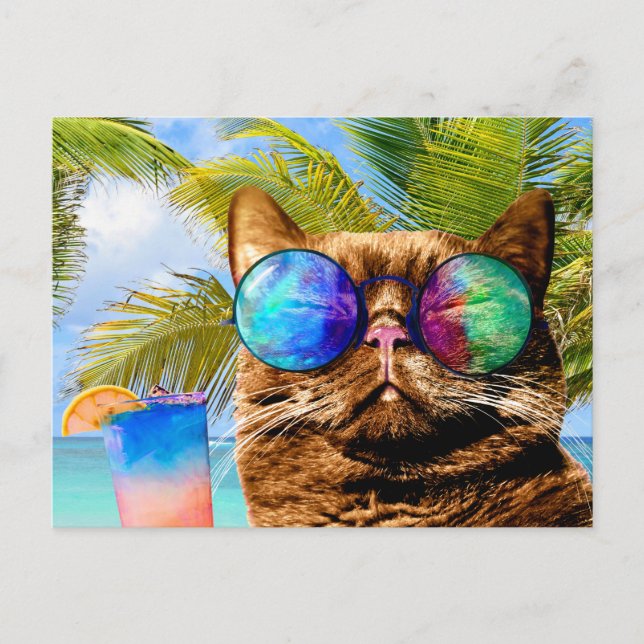 Funny Kat 675 Beach Helg Vykort (Framsida)