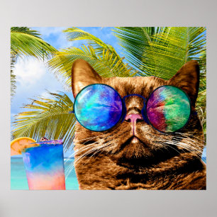 Funny Kat 675 Beach Poster