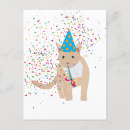 Funny Kat Animals med Party Helg Vykort