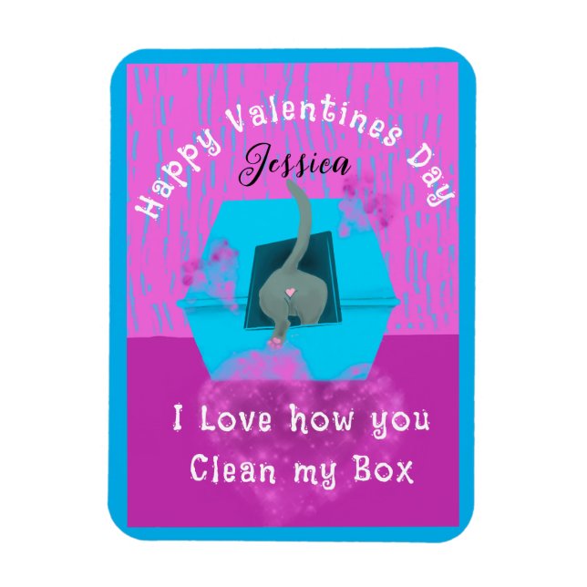 Funny Kat Box Valentine från katt Magnet (Vertikal)