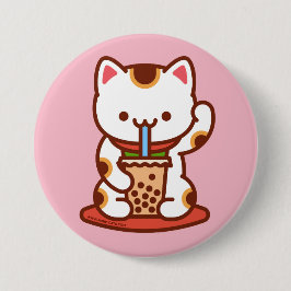 Funny Kat - Button - MANEKI-NEKO BOBA KIT-TEA Knapp