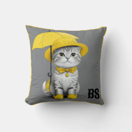 Funny Kat i Rain Boots - cat Humor Kudde