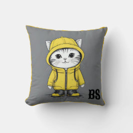 Funny Kat i Rain Boots - cat Humor Kudde