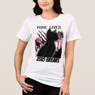 Funny Kat ’Nine Lives Zero Breaks’ Med Humor Nurse T Shirt