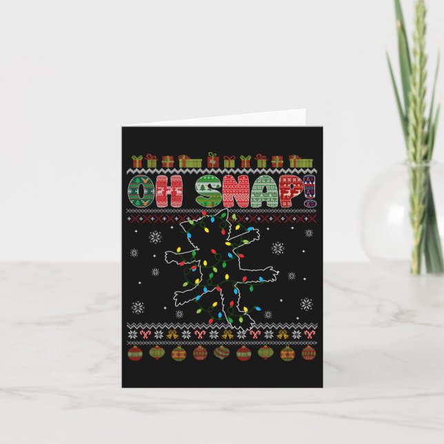 Funny Kat Oh Snap Ugly jul Sweater Pajamas X Kort (Framsida)