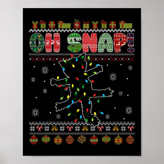 Funny Kat Oh Snap Ugly jul Sweater Pajamas X Poster (Framsidan)