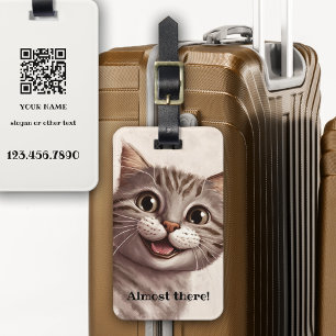 Funny Kat QR-kod Bagagebricka