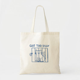 Funny Kat Tote Bag - Har till Fånig minimalistisk Tygkasse