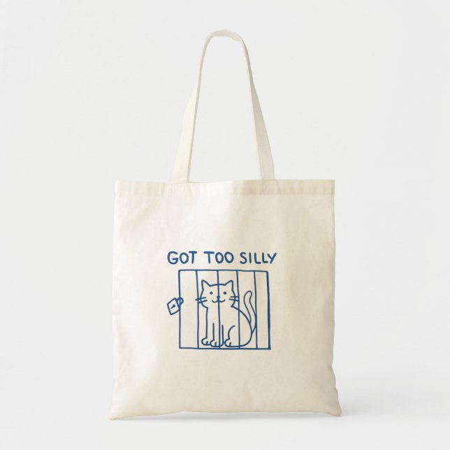 Funny Kat Tote Bag - Har till Fånig minimalistisk Tygkasse (Framsidan)