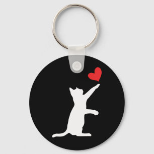 Funny Kat Valentine Cute Heart Cat Lover Valentine Nyckelring
