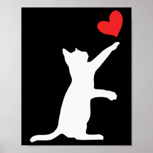 Funny Kat Valentine Cute Heart Cat Lover Valentine Poster