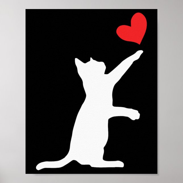 Funny Kat Valentine Cute Heart Cat Lover Valentine Poster (Framsidan)
