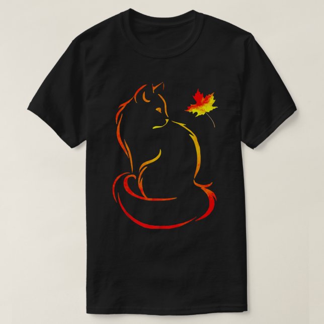 Funny katt Löv sjunker Hej höst för kute Kitten T Shirt (Design framsida)