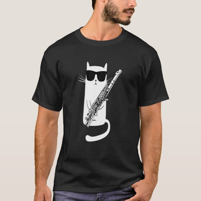 Funny katt, solglasögon, uppspelning av mut t shirt (Framsida)