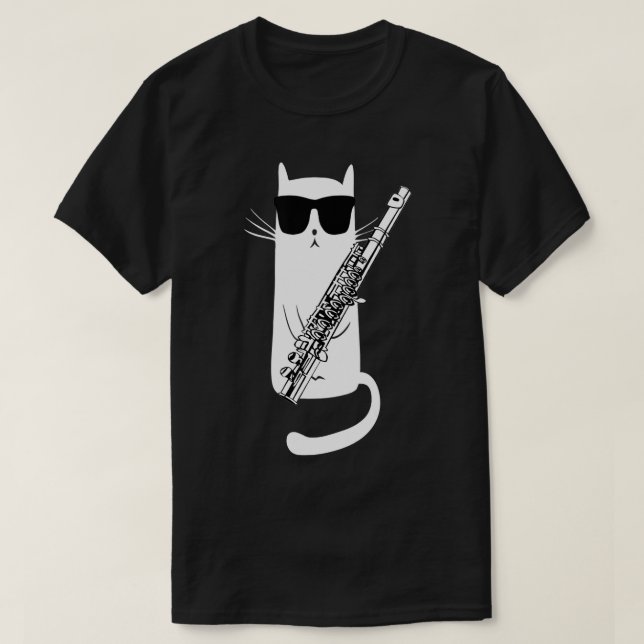 Funny katt, solglasögon, uppspelning av mut t shirt (Design framsida)