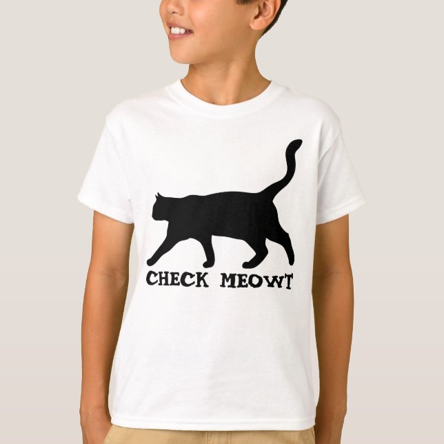 Funny Katt-sweatshirts och -för barn, CHECK MEOWT Tee Shirt (Framsida)