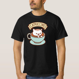 Funny katt T-Shirt - "CATPUCCINO"