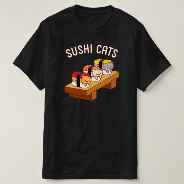 Funny katt T-Shirt - SUSHI CATS (Design framsida)