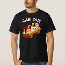 Funny katt T-Shirt - SUSHI CATS