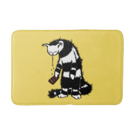 Funny kattchoklad Älskare - drunkningskatt Bläck Badrumsmatta