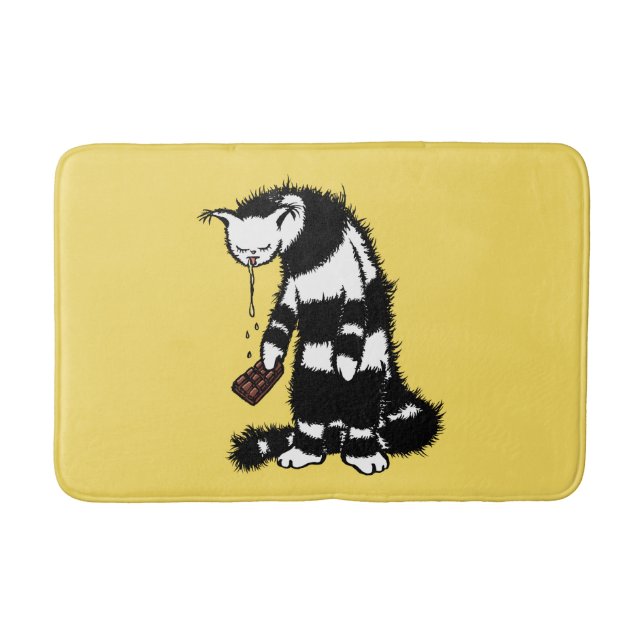 Funny kattchoklad Älskare - drunkningskatt Bläck Badrumsmatta (Framsidan)