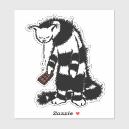 Funny kattchoklad Älskare - drunkningskatt Bläck Klistermärken