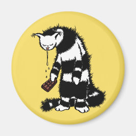 Funny kattchoklad Älskare - drunkningskatt Bläck Magnet