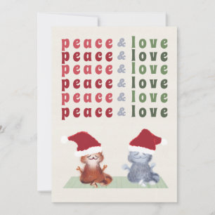 Funny katter lite Yoga Meditation Cute Jul Julkort