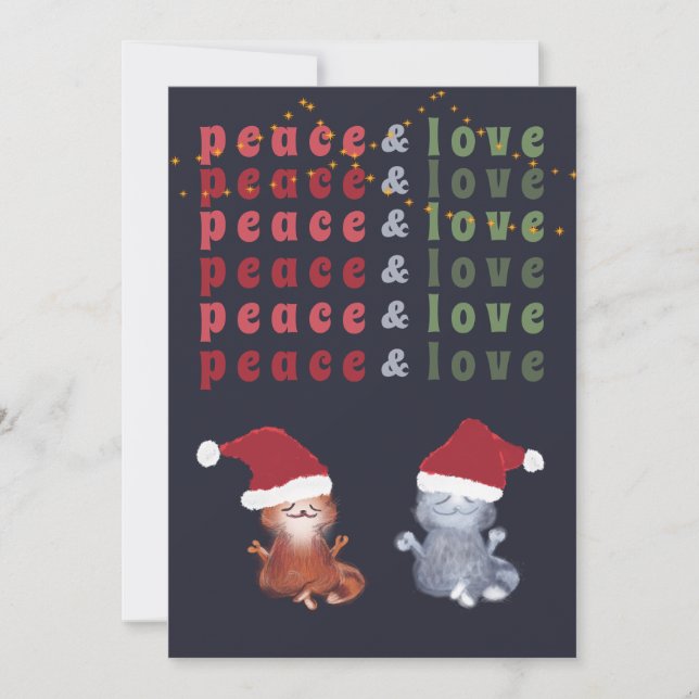 Funny katter lite Yoga Meditation Cute Jul Julkort (Framsida)