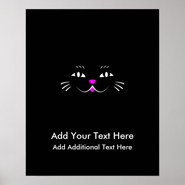 Funny Kattunge Ansikte Poster (Framsidan)