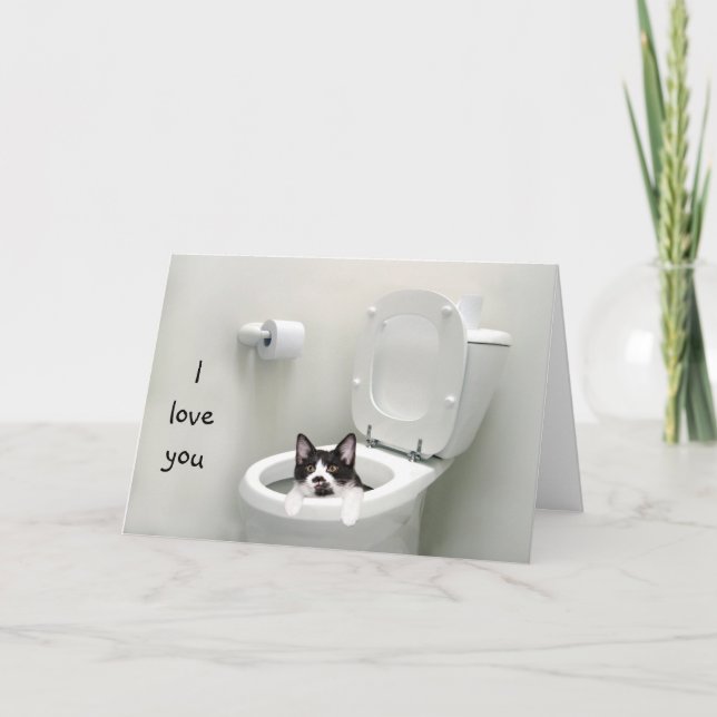 Funny kattunge kärlek eller Valentine Helgkort (Framsida)