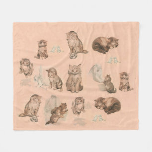 FUNNY KATTUNGE STORIES IN ROSA FLEECEFILT