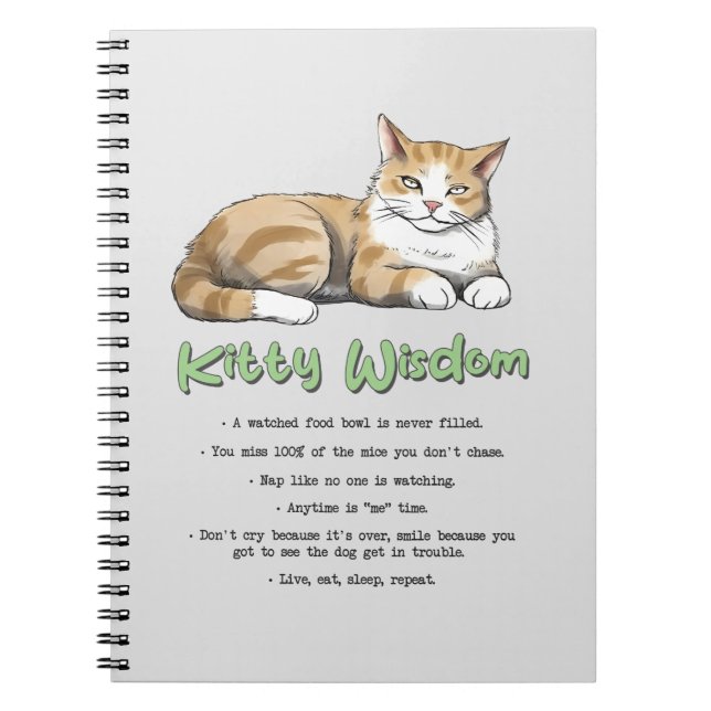 Funny Kattunge Wisdom Anteckningsbok (Framsidan)
