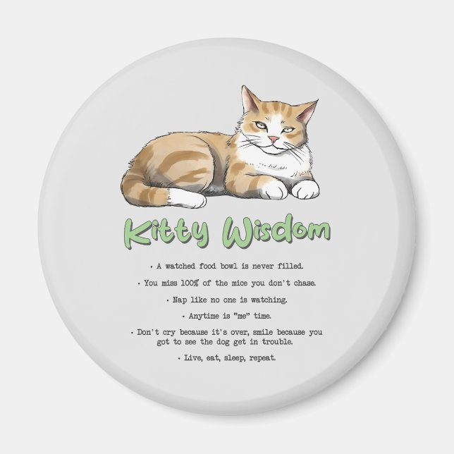 Funny Kattunge Wisdom Magnet (Framsidan)
