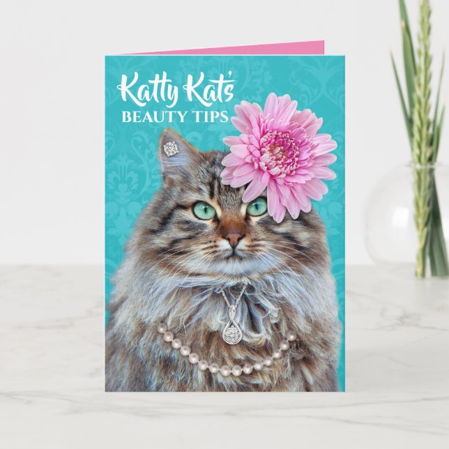 Funny Katty Kats födelsedagsbälte Kort (Framsida)