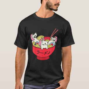 Funny Kawaii Anime Japansk Ramen Noodles Unicorn T Shirt