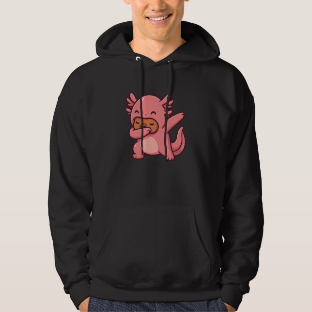 Funny Kawaii Axolotl and Capybara Lover Capybara D Hoodie (Framsida)