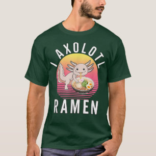 Funny Kawaii Axolotl Anime Japansk Ramen Noodles T Shirt