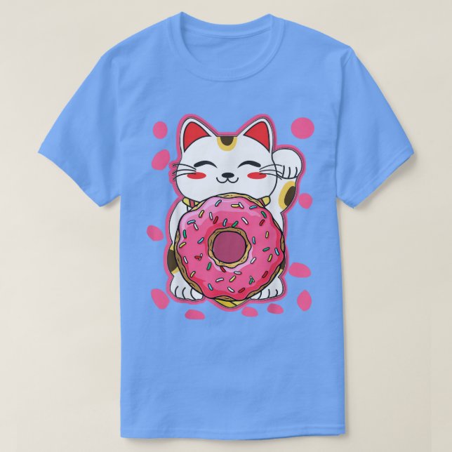 Funny Kawaii Cat Donut Japane Women Girls T Shirt (Design framsida)