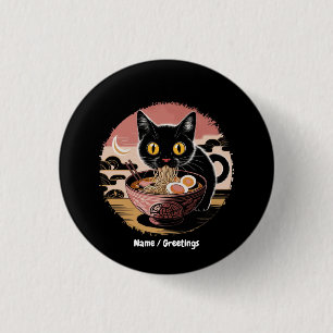 Funny Kawaii Cat Eating Ramen Noodles Cute Anime Knapp