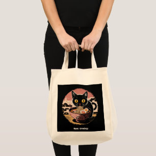 Funny Kawaii Cat Eating Ramen Noodles Cute Anime Tygkasse