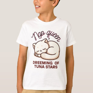 Funny Kawaii cat Nap Queen T-Shirt