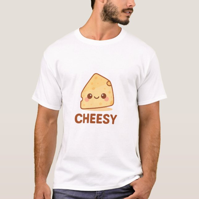 Funny Kawaii Cheese Slice – Cute “Cheesy” Cartoon  T Shirt (Framsida)
