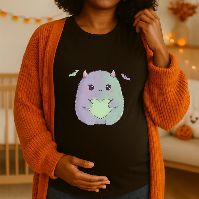 Funny Kawaii Monster Gravid Cute Halloween T Shirt (Skapare uppladdad)
