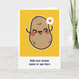 Funny Kawaii Potato Cute Girls Tonåring grafikpres Kort